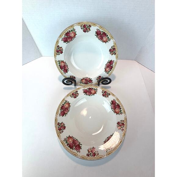Sydney Roses Farberware Soup Bowls – Set of 2 – Vintage Floral Elegance - Picture 2 of 7
